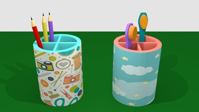 cylindre crayon porte-brosse à dents les articles ménagers couleur porte-crayon 3d print model - Mito3D