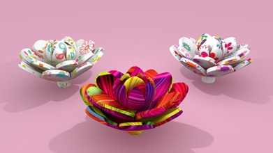 dahlia hair pins fashion accessories color flower 3d print model - Mito3D