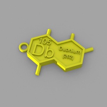 db - dubnium key-ring moda elementi portachiavi tavola periodica 3d print model - Mito3D