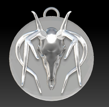 deer skull fashion necklace sla 3d print model - Mito3D