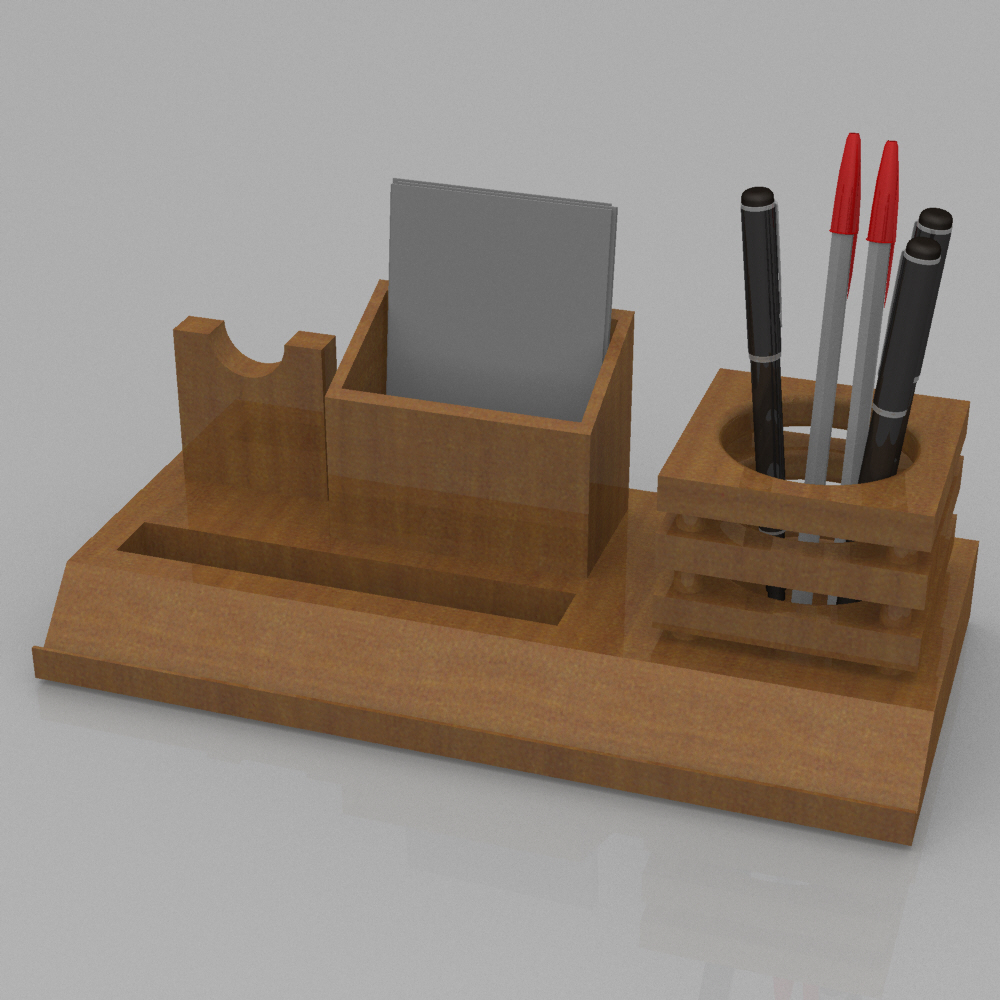 desk organizer 4 office gadgets 3D print model - Mito3D