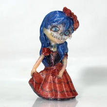 dia de los muertos chibi fille la figurine les jouets couleur dayofthedead figurines le crâne jouet 3d print model - Mito3D