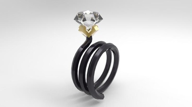 diamant helix anneau de la mode le hélice l'anneau 3d print model - Mito3D