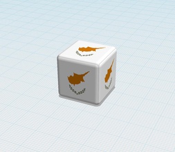 Würfel Zypern Bildung Farbe Ländern flag Speicher 3d print model - Mito3D
