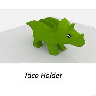 dinossauro taco suporte ohitsmeirish cor verde festa 3d print model - Mito3D