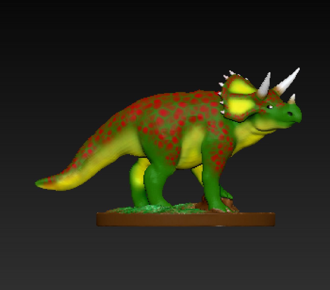 dinozor-triceratop oyuncaklar renk dinozor triceratop 3D print model - Mito3D