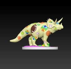 dinozor - triceratop-spor oyuncaklar renk karışımı çanta triceratop 3d print model - Mito3D