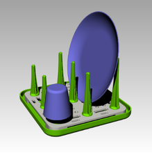 dish escorredor utilidades domésticas prato a secagem rack 3d print model - Mito3D