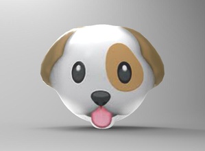 Hund emoji - Spielzeug Farbe emoticons Figur Figuren komisch pet 3d print model - Mito3D