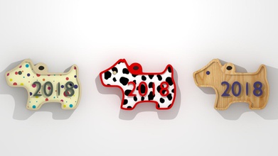 dog keychain fashion color 3d print model - Mito3D
