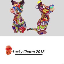 dog lucky charm keychain art 2018 chinese new year color luckycharm 3d print model - Mito3D