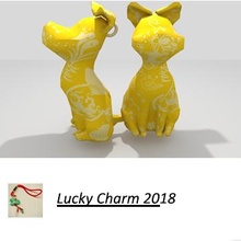 dog luckycharm keychain toys 2018 color yearofthedog 3d print model - Mito3D