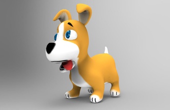 chien toon les jouets dessin animé couleur drôle animal de compagnie 3d print model - Mito3D
