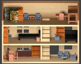 casa de muñecas con muebles los juguetes color 3d print model - Mito3D