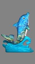 dolphin figurine art color display 3d print model - Mito3D