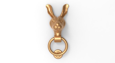 puerta aldaba 2 artículos para el hogar a los animales bunny de la conejo 3d print model - Mito3D