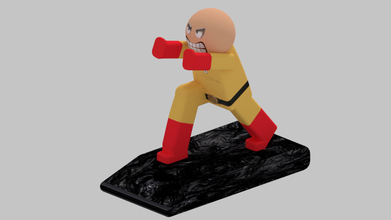 door stop - push man saitama housewares character color model stopper one punch 3d print model - Mito3D