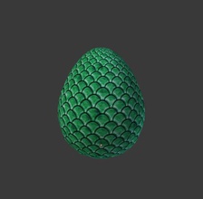 dragon ' s egg 5 grün - Spielzeug 3d print model - Mito3D