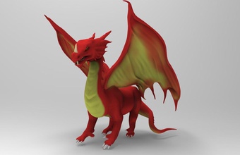 dragon Kunst Farbe Kreatur fantasy monster 3d print model - Mito3D