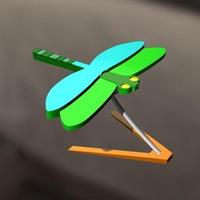 dragão voar o kite brinquedos libélula office céu 3d print model - Mito3D