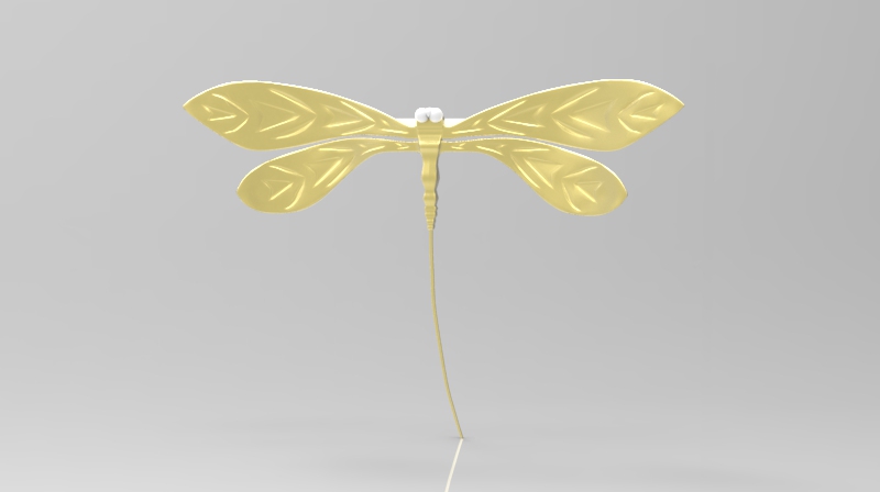 dragonfly brooch porsche fahsion style 3D print model - Mito3D