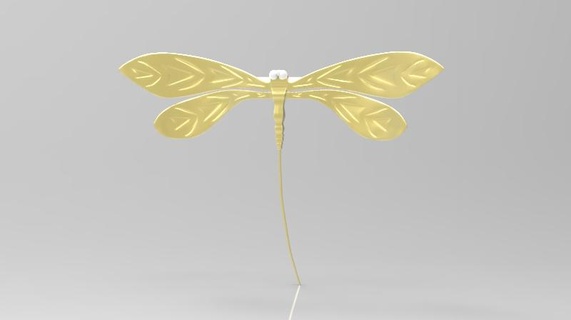 dragonfly brooch porsche fahsion style 3d print model - Mito3D