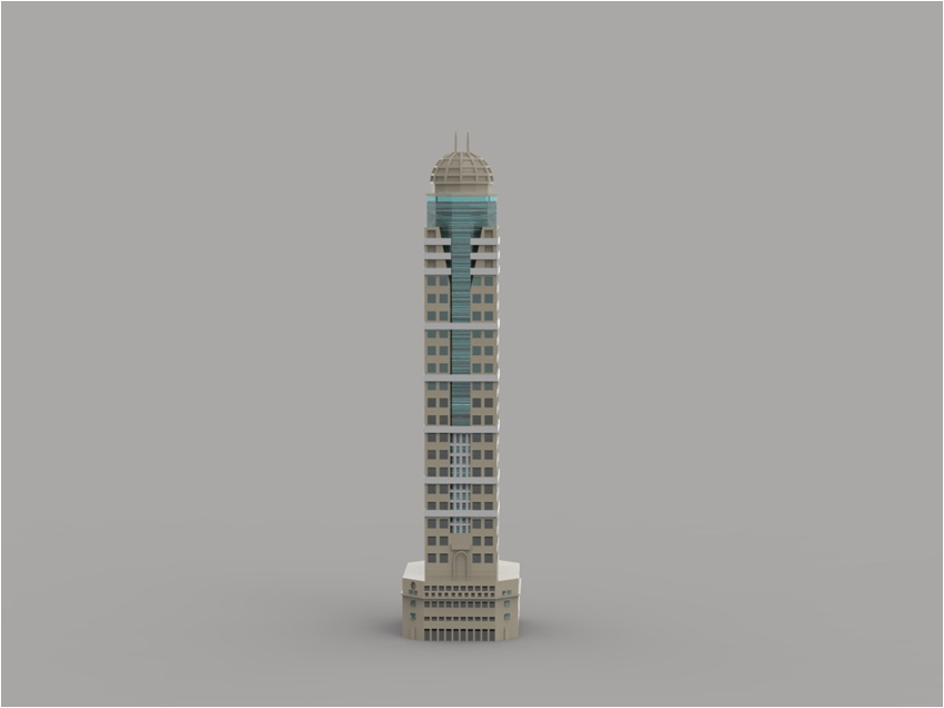 dubai marriot harbor otel sanat mimarlık bina hotel bir kere yazdırın onetimeprint sla model kule 3D print model - Mito3D
