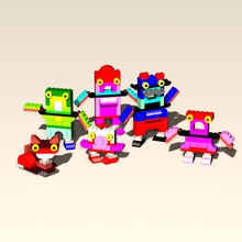 robot Çift ya da aile olarak ayarlayın oyuncaklar oyuncak tüm 3d print model - Mito3D