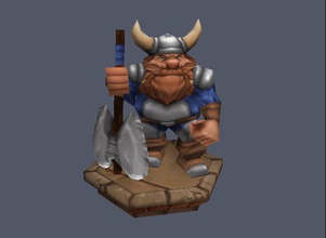 dwarf low poly fantasy toys axe character dungeons dragons figurine tabletop 3d print model - Mito3D