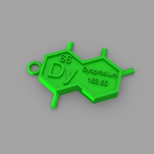 dy - dysprosium porte-clés de la mode éléments un trousseau clés tableau périodique 3d print model - Mito3D