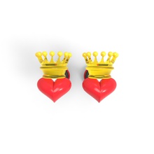 orecchino 3 maschio il giorno di san valentino moda anello orecchio amore nobel sla 3d print model - Mito3D