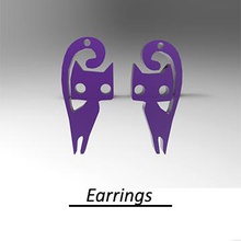 earrings fashion cat color 3d print model - Mito3D