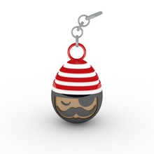 easter egg keyring pirate housewares 3d print model - Mito3D