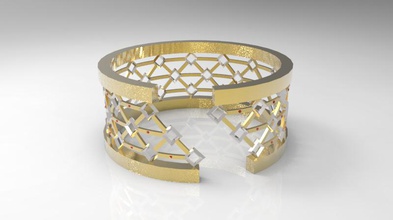elegante anillo de la moda oro 3d print model - Mito3D