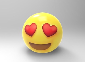 emoji love toys amoticon color figurines hearts 3d print model - Mito3D