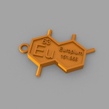 ue - europio key-ring moda elementi portachiavi tavola periodica 3d print model - Mito3D