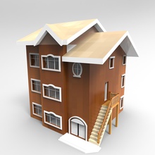european house housewares building modern 3d print model - Mito3D