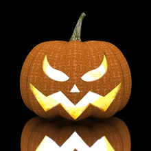 evil pumpkin lantern 1 art halloween 3d print model - Mito3D