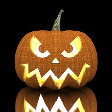 evil pumpkin lantern 3 art halloween 3d print model - Mito3D