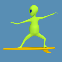 extraterrestrial culture day alien surfing art event february 3d print model - Mito3D
