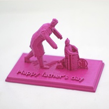 father daughter learn ride tricycle art 2014 father's day fathers 3d print model - Mito3D