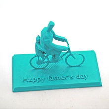 father daughter riding you art 2014 father's day fathers 3d print model - Mito3D