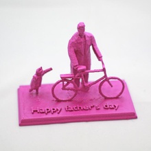 father daughter take ride art 2014 father's day fathers 3d print model - Mito3D