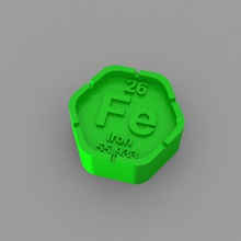 fe - demir blok eğitim kimya elemanları periyodik tablo 3d print model - Mito3D