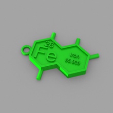 fe - ferro-chave anel a moda elementos chaveiros tabela periódica 3d print model - Mito3D