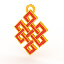 feng shui mystic knot pendant fashion fengshui goodfortune mysticknot necklance 3d print model - Mito3D