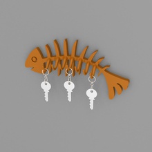 pesce osseo chiave gancio articoli per la casa gadget keyhanger officeware 3d print model - Mito3D