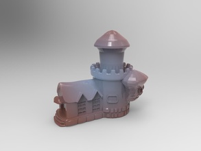 2 kule fl şehir oyuncaklar dekor ekran fantezi hayal alemine arazi oyuncak 3d print model - Mito3D