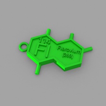 fl - flevorium key-ring moda elementi portachiavi tavola periodica 3d print model - Mito3D