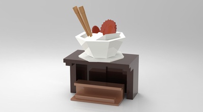 fl - mp ramen-Haus Spielzeug 3d print model - Mito3D